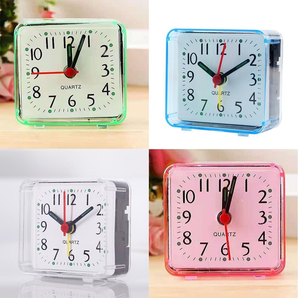 Ruibeauty Bedside Small Silent No Tick Alarm Clock Quartz Battery Operated Wake up Clocks White