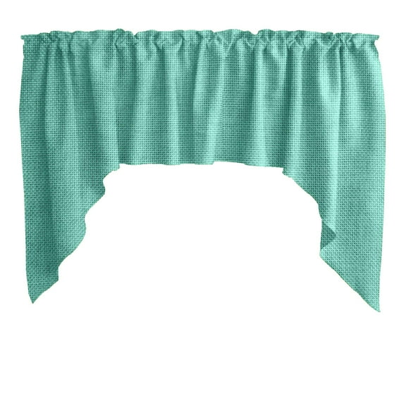 Faux Burlap Swag Valance Curtain Window Treatment Kitchen Home Décor 72" Wide / 36" Tall