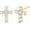 Cross Stud-Gold, variant on Cross Earrings for Men Women 925 Sterling Silver Dangle Earrings Hypoallergenic Silver Gold Stud Cubic Zirconia