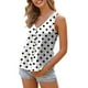 thumbnail image 2 of ICHUANYI Clearance Fashion Women's Summer V-Neck Sleeveless Button Print Casual Tank Top Blouse(White, L) ICHUANYI WER2023081002005, 2 of 4