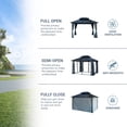 thumbnail image 4 of 12'x12' Hardtop Gazebo, Outdoor Patio Gazebo with Galvanized Steel Double Roof, Permanent Gazebo Pavilion with Curtain and Netting for Patio, Deck, Backyard, Black, 4 of 8