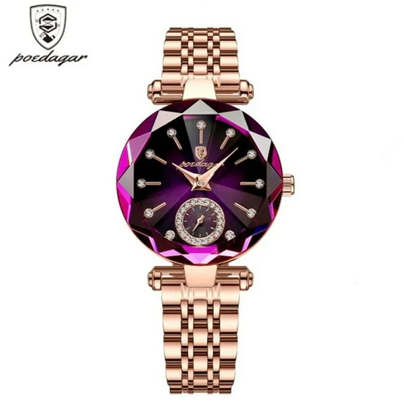 POEDAGAR Watch for Women Luxury Jewelry Design Rose Gold Steel Quartz Wristwatches Waterproof Fashion Swiss Brand Ladies Watches