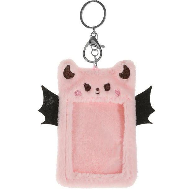 KAKOWELY Porta tarjetas de peluche Porta tarjetas de peluche Llavero Funda para tarjetas de peluche Porta tarjetas de identificación Porta tarjetas de identificación de peluche