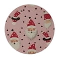 thumbnail image 4 of HAOXIT Pink Christmas Round Tablecloth Washable Cute Circular Polyester Table Cloths Cover Tablecloth for Kitchen Dinning Tabletop Decoration 54-58, 4 of 8