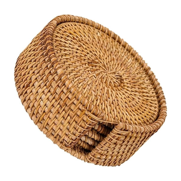 Toystoory Juego de posavasos tejidos, elegancia Natural para la configuración de la , mejora la estética general, 6 pack/lote Teteras Estilo 1 Diámetro 13cm