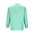 thumbnail image 3 of SwiftWear Polyester Shirts for Men Long Sleeve Striped Dress Shirts Trendy Standing Collar Shirt Tops Beach Vacation Green L, 3 of 5