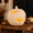Ivory Round Pumpkin, variant on Bat Cutout Pumpkin Halloween Decor, Lighted or Non-Lighted Pumpkin Ornament with 4 Style Options for Tabletop, Mantel, Entryway and Covered Porch Display