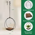 thumbnail image 3 of 2 Pack Hanging Plant Holder for Indoor, Black Plant Hanger with Wood Base (Plants/Pots Not Included), 3 of 7