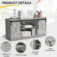 thumbnail image 2 of Emorefun 59" Farmhouse Sliding Barn Door TV Stand for TVs up to 65", Rustic Gray, 2 of 8