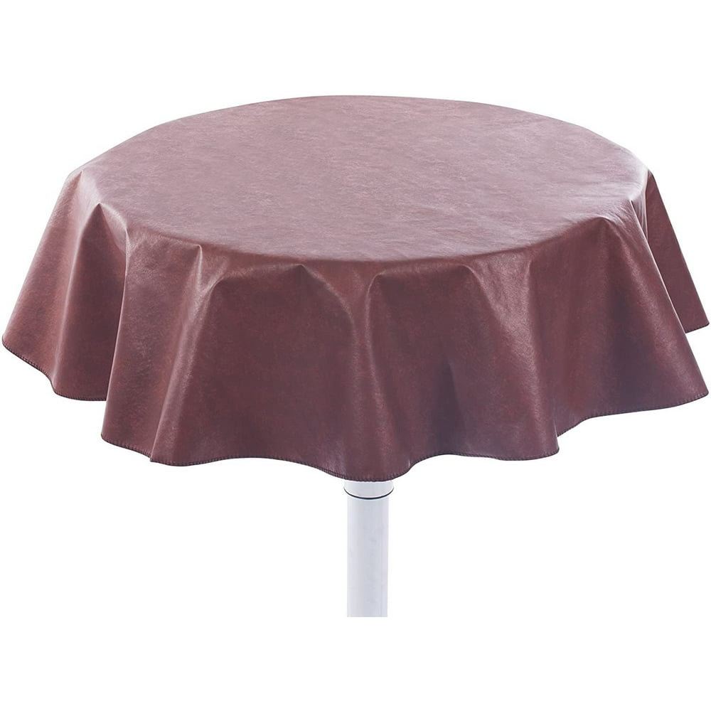 Yourtablecloth Heavy Duty Flannel Backed Round Vinyl Tablecloth 6 Gauge