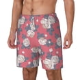 thumbnail image 2 of Uemuo Rose Flowers Pattern Mens Swim Trunks Quick Dry Board Shorts with Mesh Lining, Stretch Beach Shorts Quick Dry No-Chafing Board Shorts-Small, 2 of 9
