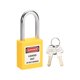 thumbnail image 1 of Candado Uxcell Lockout Tagout con grillete con llave, candados de acero y nylon, amarillo, 1 pieza, 1 of 4