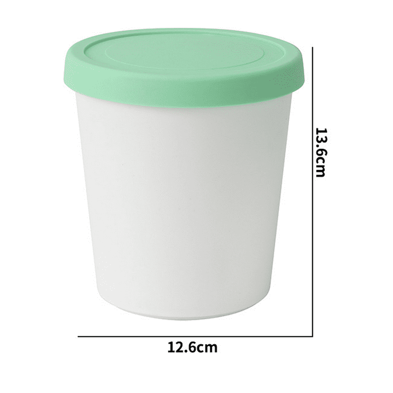 LIN Ice Cream Containers 4-Pack - 1Quart Reusable Round Storage Tubs for  Homemade Ice Cream & Frozen Treats, Silicone Lids - Non-BPA Plastic 