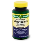 Spring Valley Magnesium Mineral Supplements, Unfloavored, 2 Capsules, 60 Ct