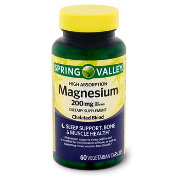 Spring Valley Magnesium Mineral Supplements, Unfloavored, 2 s, 60 Ct