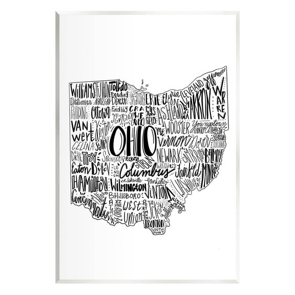 Stupell Industries Typography Cities Ohio State Graphic Art Unframed Art Print Wall Art, Design by The Saturday Evening Post
