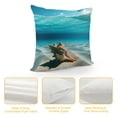 thumbnail image 4 of Orinice Linen Throw Pillow Cover Beautifull Sea Shell at The Bottom of Sand Reflections Home Decor Pillowcase  Cushion Cover for Sofa Couch Bed and Car White, 4 of 5