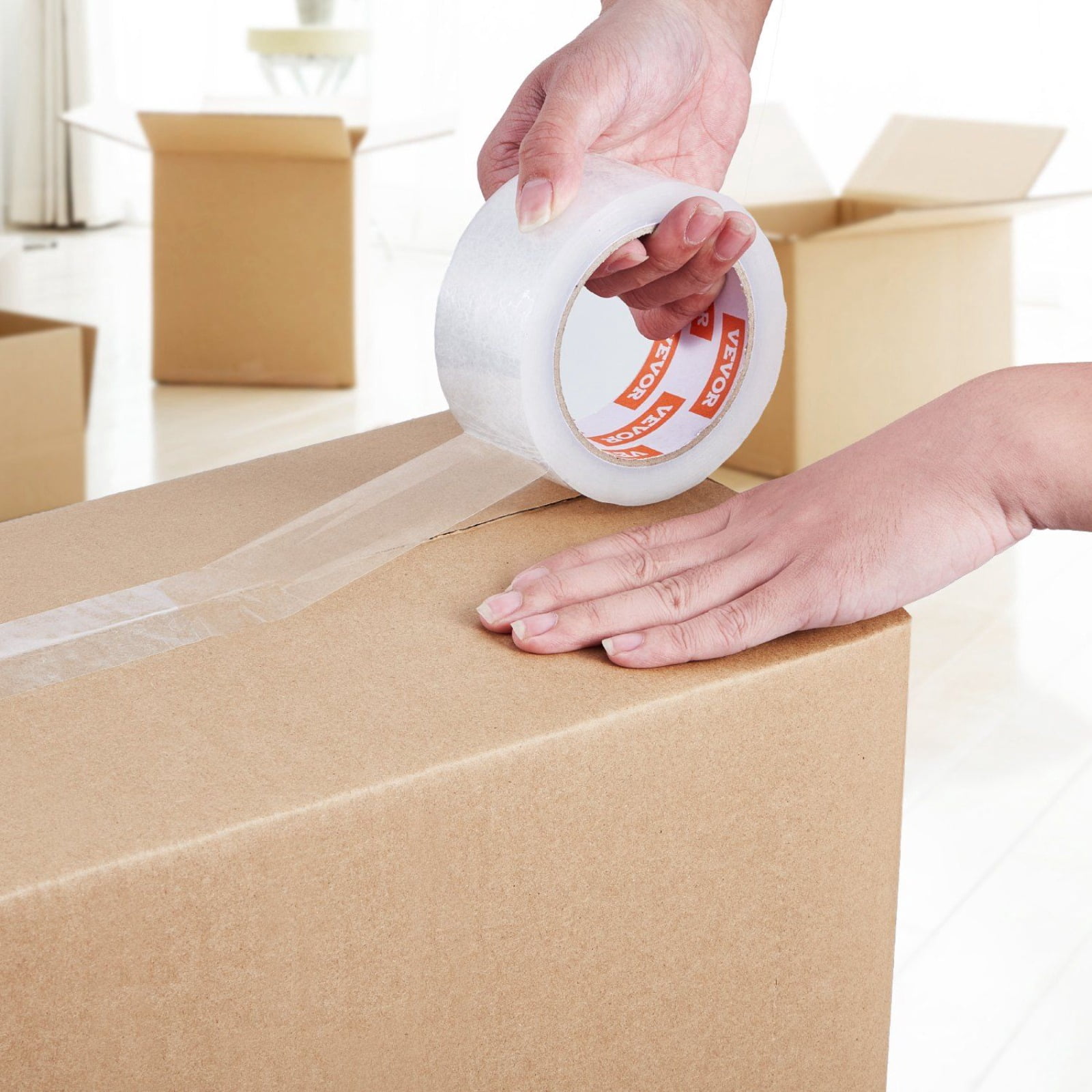 Heavy Duty Clear Packing Tape - 18 Rolls, 65 Yards Per Roll (2.7 Mil Thick) - Strong Adhesive Shipping Tape for Boxes, Moving & Packaging - Crystal Clear, Weather Resistant