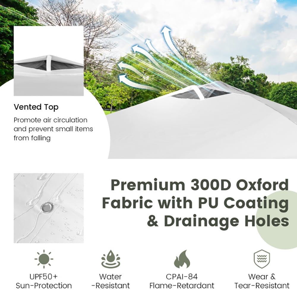 Aimee Lii 10 x 10 Feet Foldable Commercial Pop-up Canopy with Roller Bag and Banner Strip, Backyard Canopy Gazebo for Party Camping BBQ Events, White Aimee Lii 10 x 10 Feet Foldable Commercial Pop-up Canopy with Roller Bag and Banner Strip, Backyard Canopy Gazebo for Party Camping BBQ Events, White