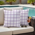 thumbnail image 2 of Outdoor Pillow Cover Lavender Buffalo Check Plaid Set of 2 Waterproof Throw Pillowcases Farmhouse Style Decorative Patio Furniture Pillows for Couch Garden Indoor & Outdoor Use, 2 of 9