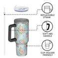 thumbnail image 4 of 40oz Pioneer Flower Floral Print Pattern Insulated Tumbler with Handle, BPA-Free Leak Proof Lid and Straws, Double Wall Vacuum, Hot 12h/Cold 34h, 4 of 6