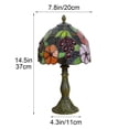 thumbnail image 3 of BGZLEU Stained Glass Table Lamp,Vintage Style Desk Lamp,Mid Century Modern Bedside Nightstand Decorative Lamps USB Powered,Unique Accent Light for Bedroom Living Room Office Home Decoration,E, 3 of 5