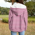 thumbnail image 5 of ShomPort Women Striped Hoodie Long Sleeve Zip up Jacket Drawstring Casual Fall Sweatshirt with Pocket, 5 of 6