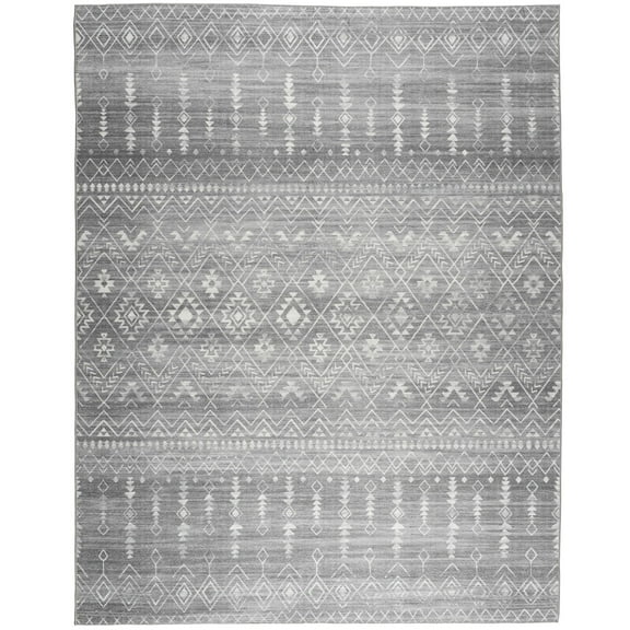 ReaLife Rugs Machine Washable Moroccan Gray Eco-friendly Recycled Fiber Area Runner Rug (5' x 7')