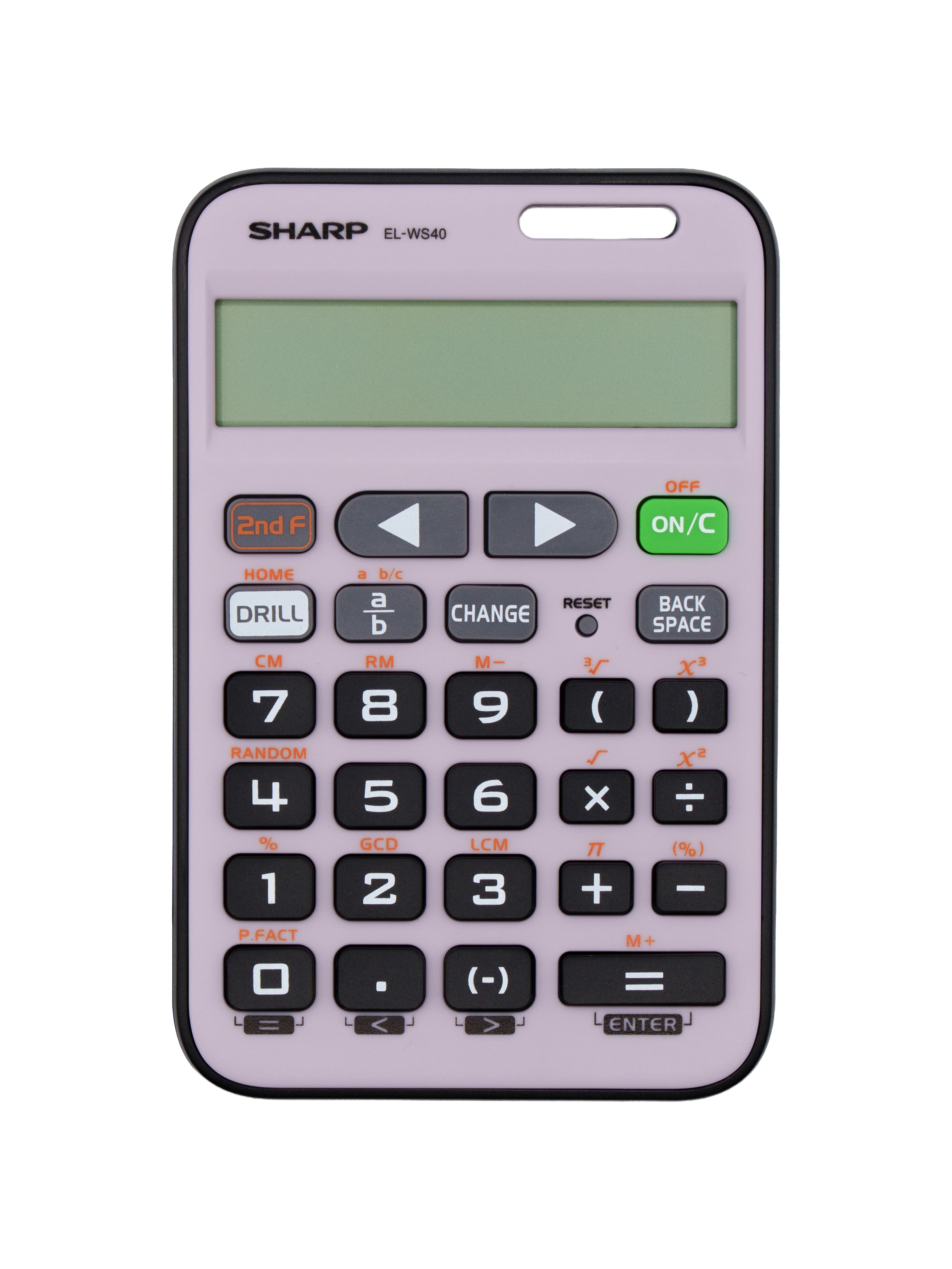 Sharp ELWS40VL WriteView Scientific Calculator for Grades 5–8, 10-Digit Display, Fractions & Drill Functions, Entry-Level School Calculator with Lanyard Hole (Violet), Twin Power Solar/Battery