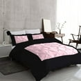 thumbnail image 2 of DNG Creations 1 Piece Two Tone Pinch Pleated Duvet Cover With Zipper Closure & Corner Ties 100% Egyptian Cotton ( Solid Black/ Baby Pink - California King ), 2 of 3
