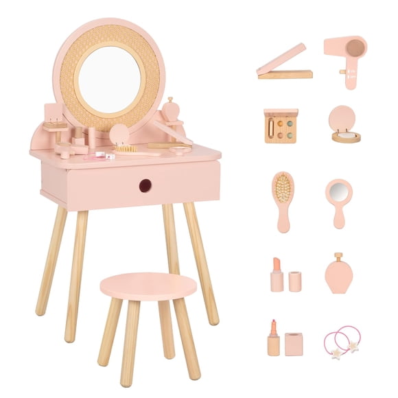 Set de tocador y silla OOOK Kids Pink con 11 accesorios