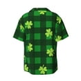 thumbnail image 6 of Lsque Happy St. Patrick's Day5 print Men's Cuban Collar Short Sleeve Shirt Summer Beachwear Casual Button Down Fashionable Vacation Leisure Shirt-XX-Large, 6 of 7