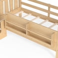 thumbnail image 2 of Bellemave Twin Size Daybed with Guardrails and Stairs, Wood Floor Bed Frame with Bookcase, Montessori Bed with Fence for Room, No Box Spring Needed,Light Natural, 2 of 7