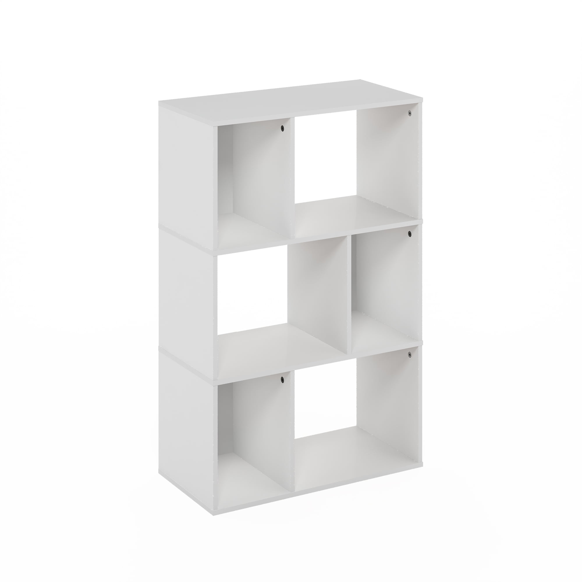 Furinno Daly 6-Cube Irregular Cubes Bookcase, Bookshelf, Storage Organizer, White