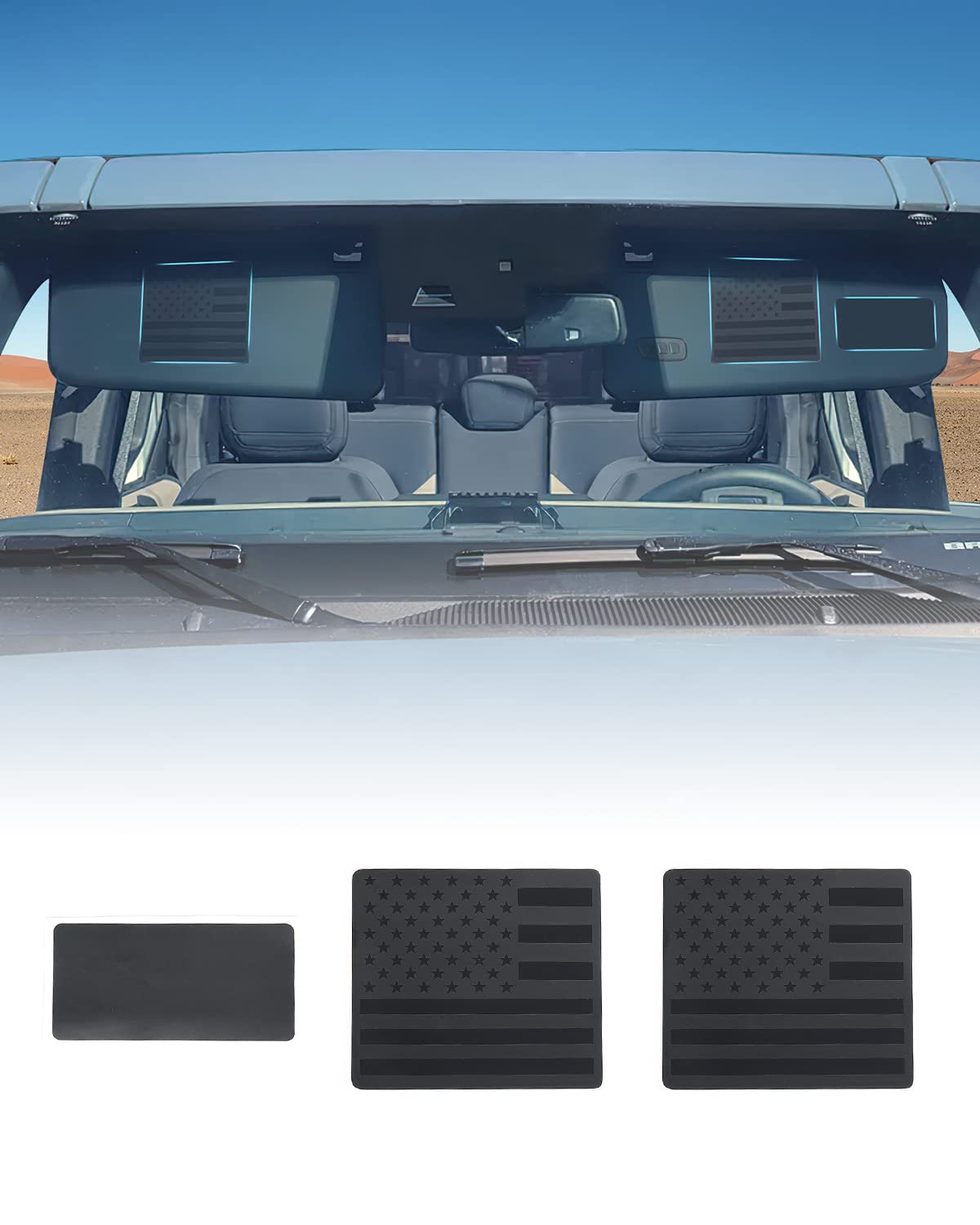 Sun Visor Warning Label Covers Decals for Bronco Emblem, QMPARTS Vinyl