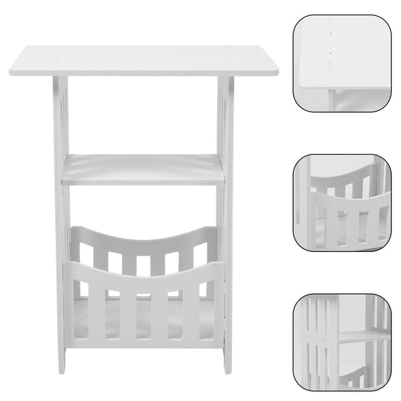 Bedside Table Side Table - Small Round Side Table for Small Spaces, for Bedroom, Lightweight Accent Furniture for Living Room, Balcony, and Dorm Room, White