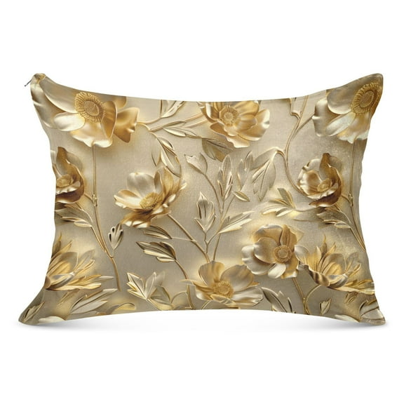 Luxury Flower and Leaf Plush Pillow Cases Standard Size Ultra Soft Warm Pillowcases with Zipper 20"x26"