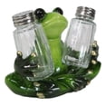 thumbnail image 6 of Green Tree Frog Toad Meditating Glass Salt Pepper Shakers Holder Figurine Set, 6 of 9