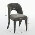 thumbnail image 3 of Grey Chenille Dining Chairs (Set of 2), Hollowed - out Backrest Design, Suitable for Restaurant Kitchens, 3 of 9