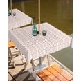 thumbnail image 2 of Fsddascl Burnt Orange Striped Outdoor Tablecloth - 60x60 Inch Square Dining Table Cover, Modern Abstract Art Geometric Waterproof Outdoor Table Cloth with Umbrella Hole & Zipper for Picnic/Patio, 2 of 7