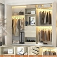 thumbnail image 4 of Homieasy 20.5'' - 96" W Closet System with Wooden Drawers and Hanging Rods(Cut to Fit), White Oak, 4 of 7