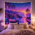 thumbnail image 2 of Station Wagon on a Winding Coastal Road, Nostalgic Retro for Car Enthusiasts, Sunset Drive Art, Housewarming Gift, Tapestry Wall Hanging for Living Room and Garage, 2 of 7