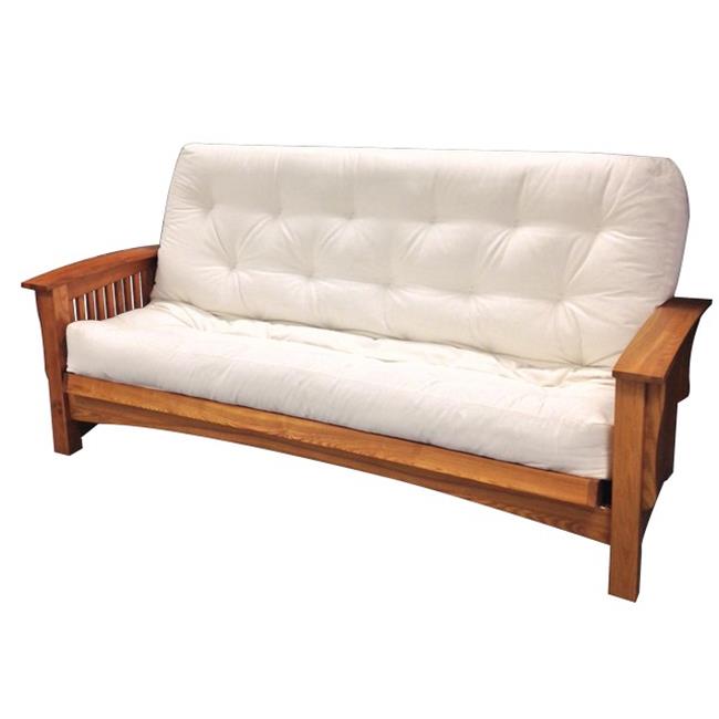 Gold Bond 108 10 in. Euro Coil Leather Futon Frame with Mattress, Full