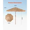 thumbnail image 3 of VEVOR Tiki Umbrella, 9 ft Thatched Patio Umbrella with Tilt, Hawaiian Style Beach Parasol with Durable PP Thatch and 8 Metal Ribs, Grass Pool Umbrellas for Beach, Patio, Poolside, Backyard & Garden, 3 of 9