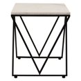 Plutus Modern Metal and Marble Table in White