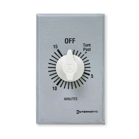 Intermatic Timer,Spring Wound,15 Min,SPDT,Silver FF315M