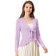 thumbnail image 2 of AllegK Cardigan Dobladillo Rizado RebeDe Punto Frente De CorbaPaMujeres Morado claro XS, 2 of 5