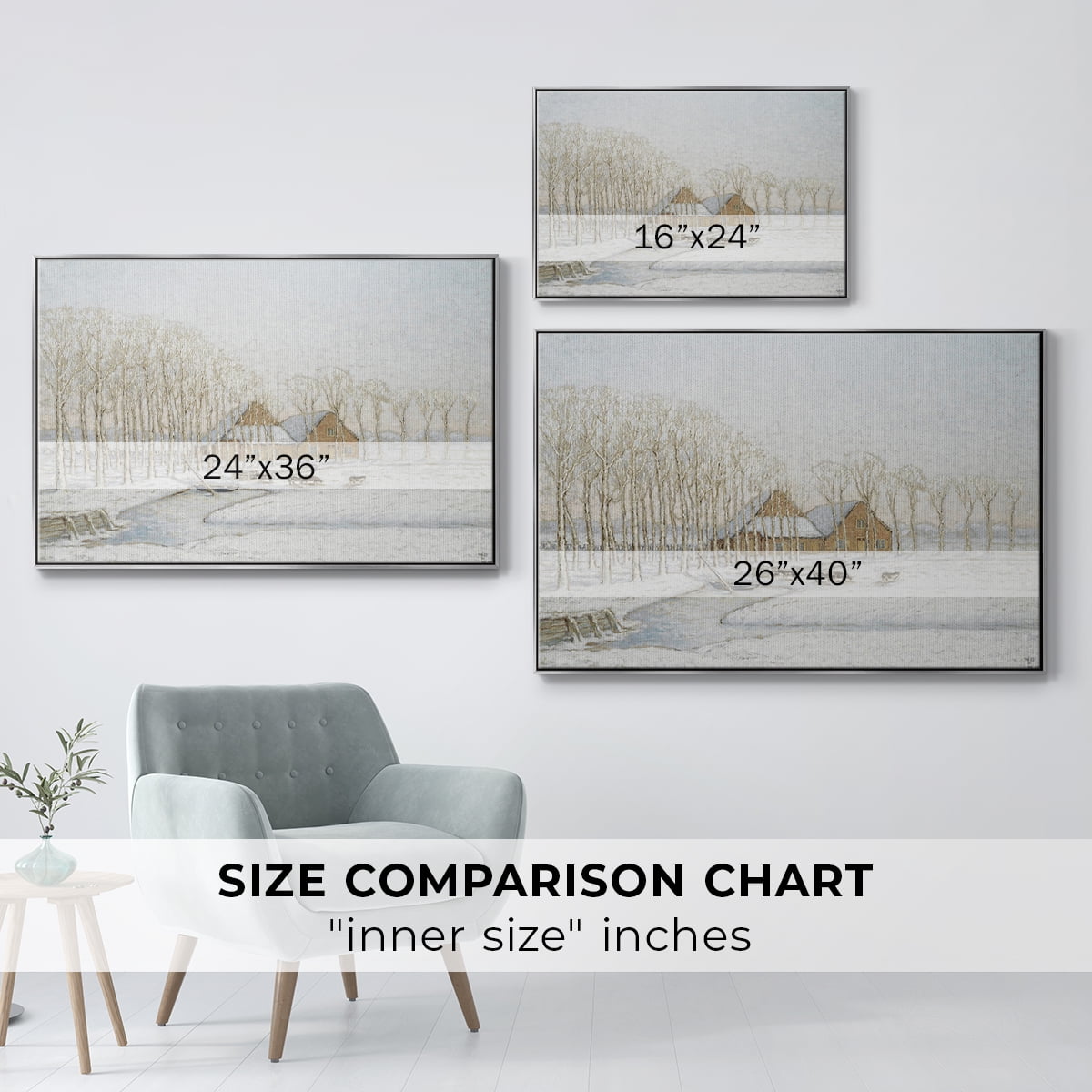 Vintage Landscape-CCLXXVII By Wexford Home Framed in Silver Wood Gallery Wrapped Canvas 25 in. x 37 in.