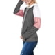 thumbnail image 3 of Sudaderas con capucha de bloque de color para mujer, sudadera de manga larga, jersey, túnica, tops con bolsillo para niñas y adolescentes Fokelyi WRMH-135-2, 3 of 7