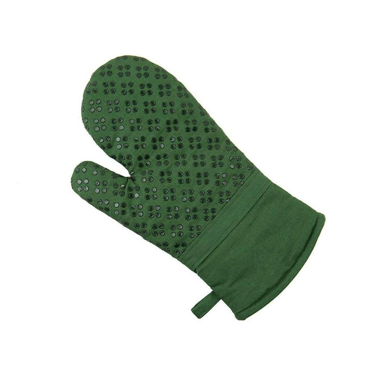 Sticky Toffee Kitchen Towels Dishcloths Oven Mitts and Pot Holders Set of  9, 100% Cotton Terry, Non-Slip Silicone, Dark Green 